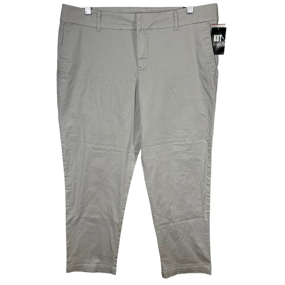 KUT‎ from the Kloth Taylor Crop Trouser Pants Womens Size 14 Gray Chinos Casual